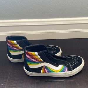 Black and rainbow vans